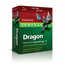 image of Dragon Naturally Speaking 10 Professional software box