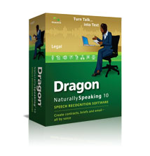 image of Dragon Naturally Speaking 10 Legal software box